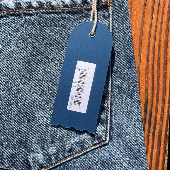 NWT Daily Blue By AG Mid Wash Distressed Cropped Jeans In Hype Size 26 - Picture 7 of 14